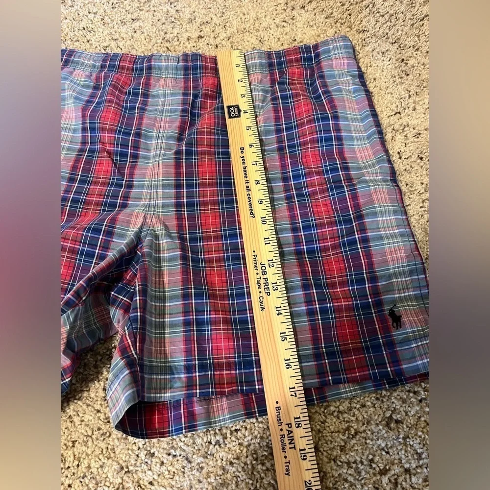 Polo Sport Ralph Lauren Swim Shorts Trunks Men’s Large Plaid Blue Mul…